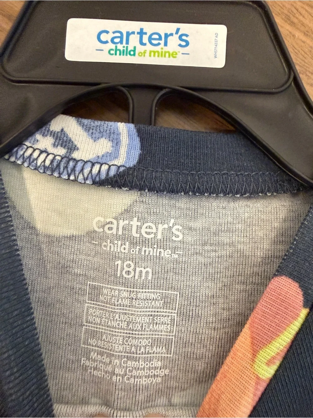 NWT - Carter's Child of Mine Toddler NAVY SPORTS Pajama Set (18 months)